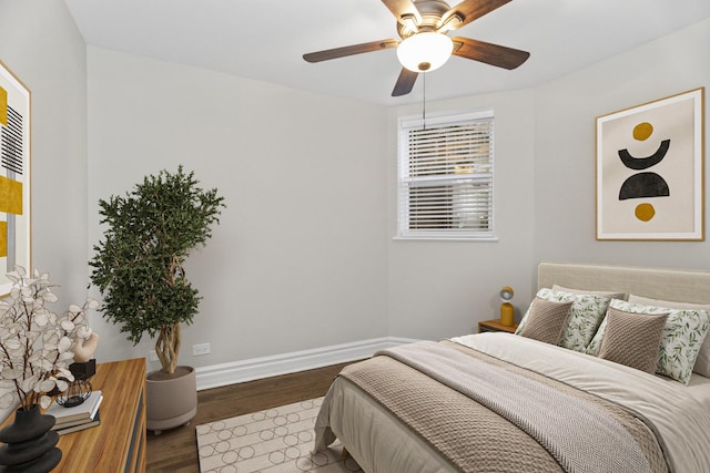 5656 N Kimball Ave Unit Gs, Chicago, IL 60659 - bedroom with wood finished floors and ceiling fan