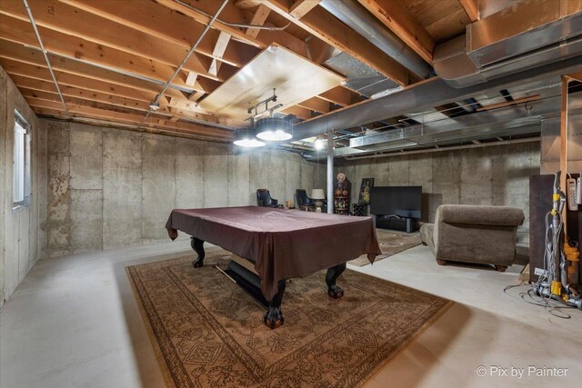 2370 Nantucket Ln, Elgin, IL 60123 - game room featuring concrete floors and pool table