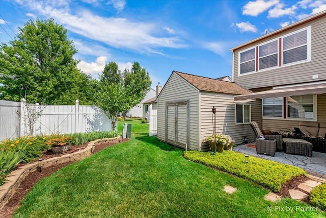 2370 Nantucket Ln, Elgin, IL 60123 - view of yard with a patio area and a storage shed