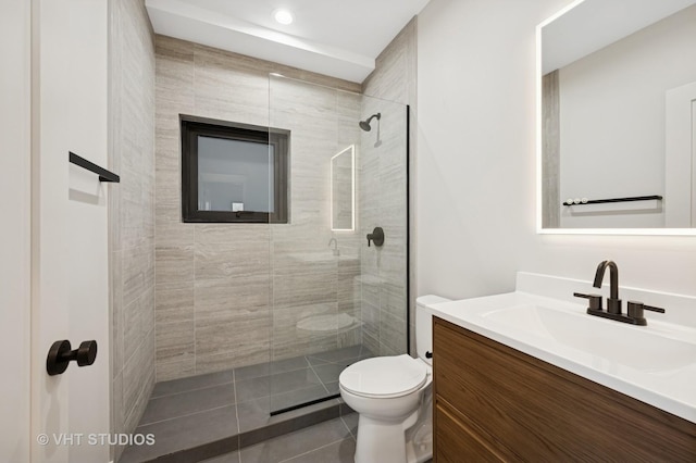 220 S Oakley Blvd, Chicago, IL 60612 - full bath featuring vanity, a tile shower, tile patterned floors, and recessed lighting