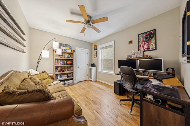 427 S Taylor Ave Unit 2N, Oak Park, IL 60304 - home office featuring wood finished floors and a ceiling fan