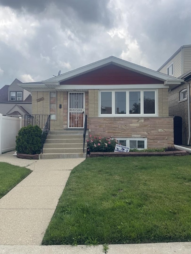 2940 N Nagle Ave, Chicago, IL 60634 - view of front of property featuring a front lawn and stone siding