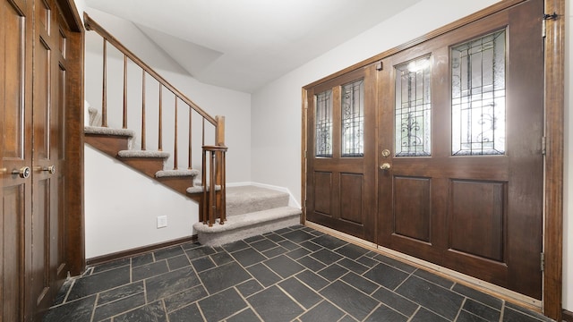 5809 Inverness Dr, Rockford, IL 61107 - entrance foyer with baseboards and stairway