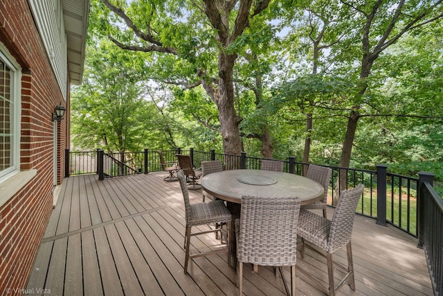 1448 Chestnut Xing, Lemont, IL 60439 - deck with outdoor dining space and view of wooded area