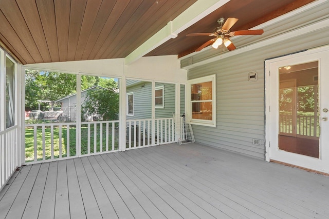 32 Woodridge Ln, Streamwood, IL 60107 - deck featuring ceiling fan