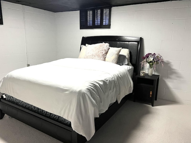 5 Knollcrest Ct, Normal, IL 61761 - carpeted bedroom featuring concrete block wall