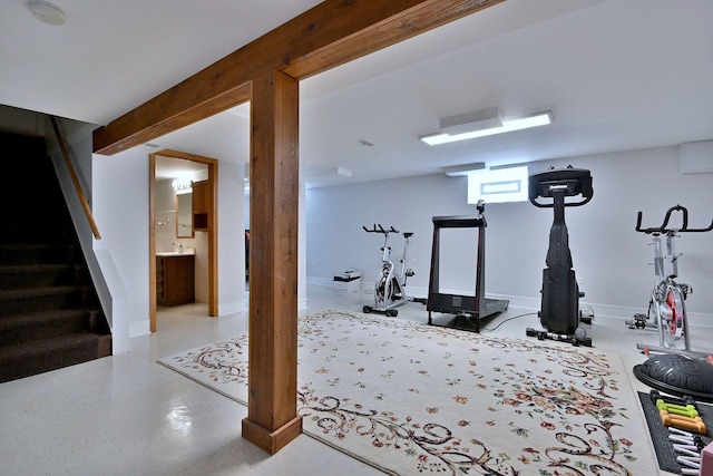 1747 Linneman St, Glenview, IL 60025 - exercise area featuring tile patterned floors