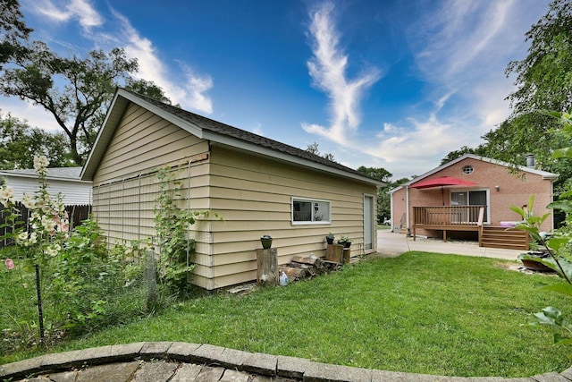 1747 Linneman St, Glenview, IL 60025 - back of house with a wooden deck and a yard