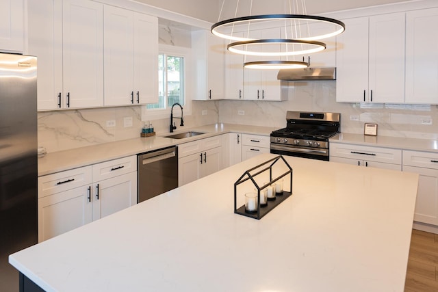 570 Dawes Ave, Glen Ellyn, IL 60137 - kitchen featuring appliances with stainless steel finishes, under cabinet range hood, light countertops, and tasteful backsplash