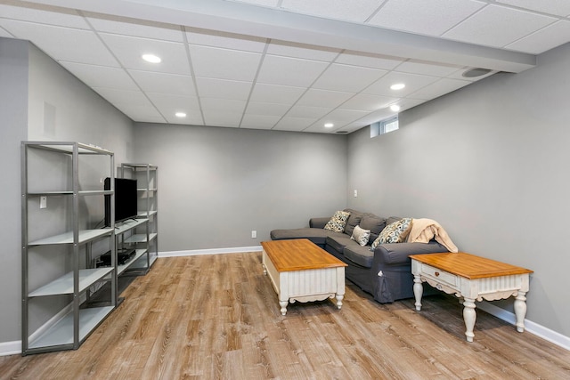 49 Burton Ave, Cary, IL 60013 - living room with wood finished floors, recessed lighting, and a paneled ceiling