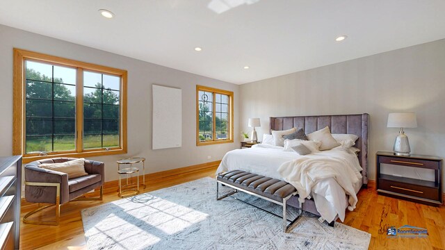19113 Lauren Ln, Marengo, IL 60152 - bedroom with multiple windows, wood finished floors, and recessed lighting