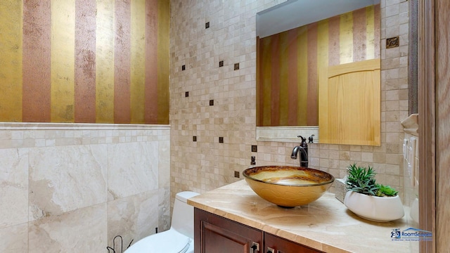 19113 Lauren Ln, Marengo, IL 60152 - bathroom with tile walls and vanity