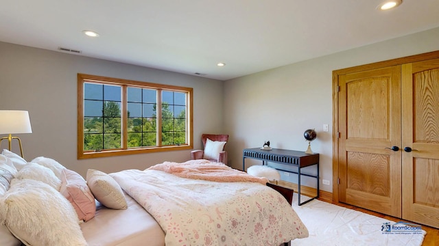 19113 Lauren Ln, Marengo, IL 60152 - bedroom with recessed lighting and light wood-style flooring
