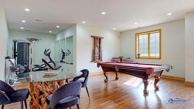19113 Lauren Ln, Marengo, IL 60152 - game room with wood finished floors, recessed lighting, and billiards