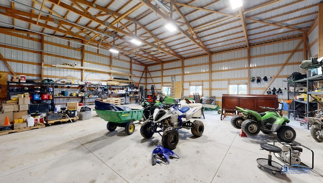 19113 Lauren Ln, Marengo, IL 60152 - garage featuring metal wall and a workshop area