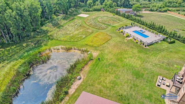 19113 Lauren Ln, Marengo, IL 60152 - aerial view of a nearby body of water and a pool area