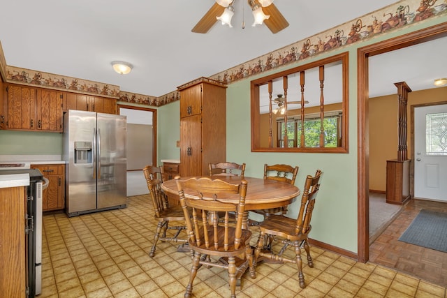 955 E 5th St, Coal City, IL 60416 - dining area with ceiling fan, plenty of natural light, and light flooring