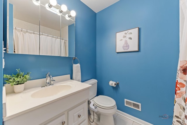 1804 Monroe Ct, Glenview, IL 60025 - full bath with vanity, tile patterned floors, and a shower with curtain