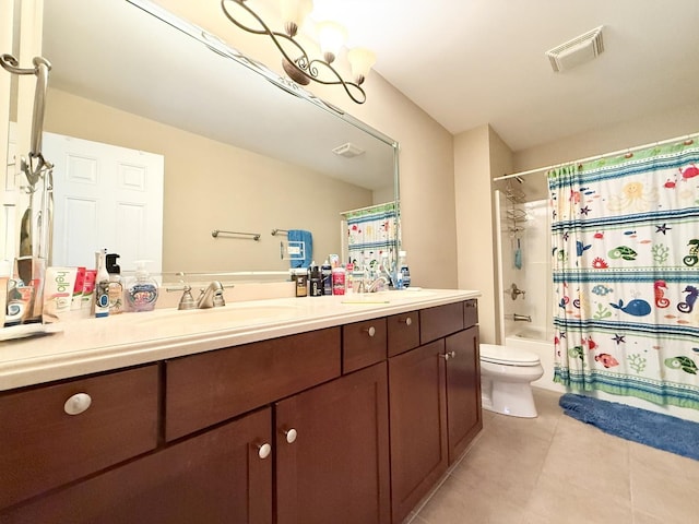 38422 N Adams St, Lake Villa, IL 60046 - bathroom with vanity, tile patterned floors, and shower / bath combo with shower curtain
