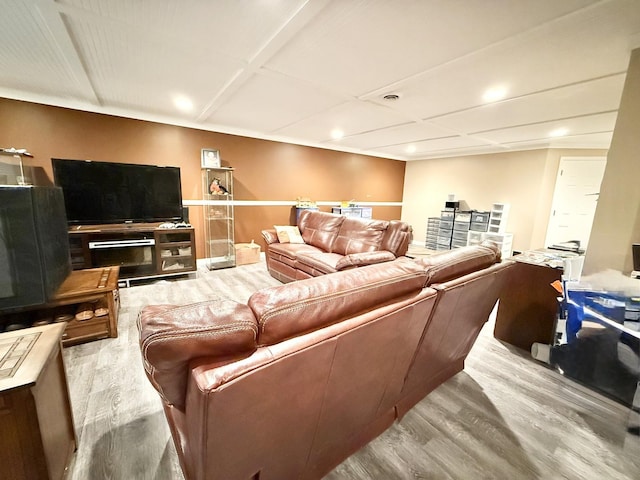 38422 N Adams St, Lake Villa, IL 60046 - living area featuring wood finished floors and recessed lighting