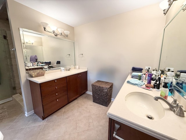 38422 N Adams St, Lake Villa, IL 60046 - full bath with vanity, a stall shower, and tile patterned floors