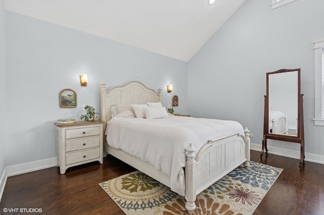 5106 W Eddy St, Chicago, IL 60641 - bedroom featuring dark wood-style flooring and high vaulted ceiling