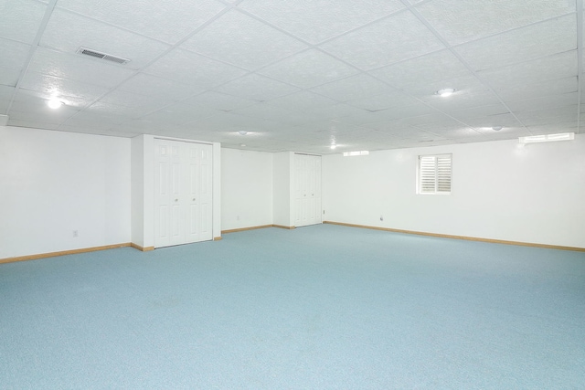 1557 Scottdale Cir, Wheaton, IL 60189 - finished below grade area with carpet flooring and a paneled ceiling