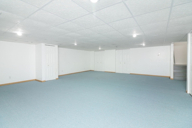 1557 Scottdale Cir, Wheaton, IL 60189 - finished basement featuring a drop ceiling and carpet flooring