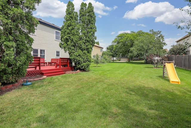 1557 Scottdale Cir, Wheaton, IL 60189 - view of yard featuring a deck