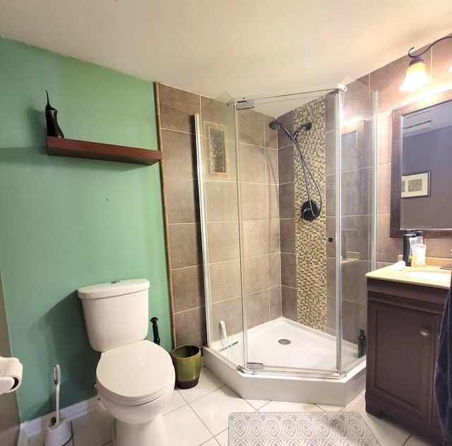 11009 Stony Creek Dr Unit 1C, Palos Hills, IL 60465 - full bath with vanity, tile patterned flooring, and a stall shower