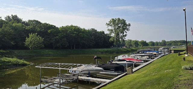 32 Montego Colony Unit 7, Fox Lake, IL 60020 - dock area with a water view and boat lift