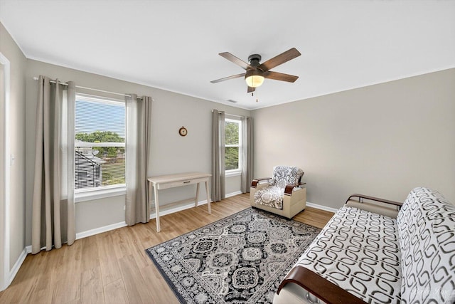 620 S Annandale Dr, Lake In The Hills, IL 60156 - living area featuring light wood-style floors and a ceiling fan