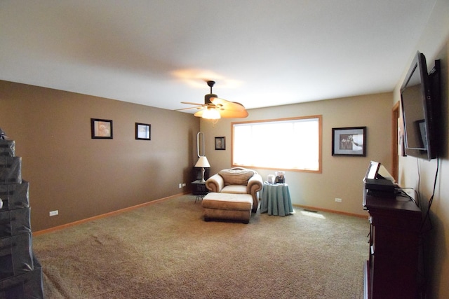 963 E Castlewood Ln, Bartlett, IL 60103 - living area with a ceiling fan and carpet