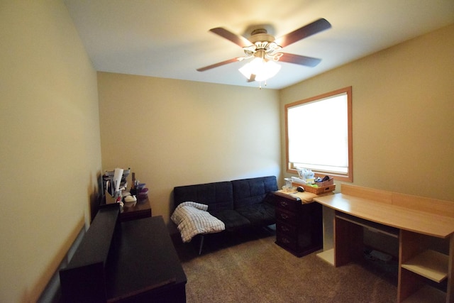 963 E Castlewood Ln, Bartlett, IL 60103 - office area with dark colored carpet and a ceiling fan
