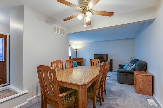 7315 Winthrop Way Unit 6, Downers Grove, IL 60516 - dining space with carpet flooring and a ceiling fan