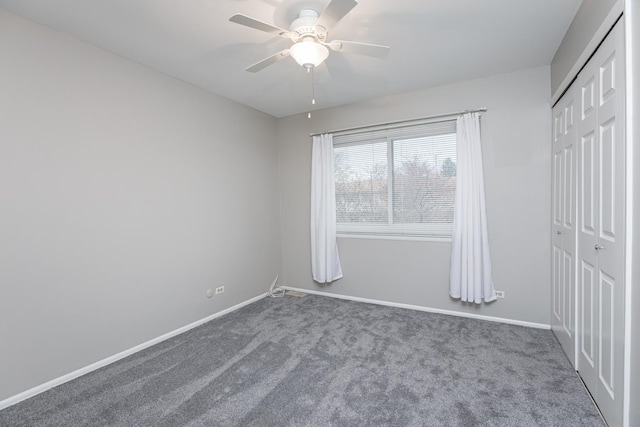 7315 Winthrop Way Unit 6, Downers Grove, IL 60516 - unfurnished bedroom featuring a closet, carpet flooring, and ceiling fan