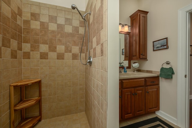 660 Birch Hollow Dr, Antioch, IL 60002 - full bath with vanity, tiled shower, and tile patterned flooring