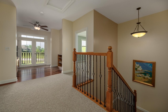 660 Birch Hollow Dr, Antioch, IL 60002 - hallway with an upstairs landing, carpet floors, and plenty of natural light