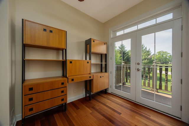 660 Birch Hollow Dr, Antioch, IL 60002 - unfurnished office featuring dark wood-style floors and french doors
