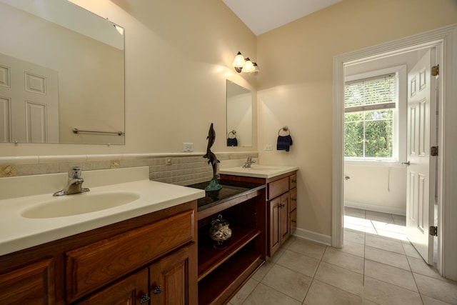660 Birch Hollow Dr, Antioch, IL 60002 - bathroom with double vanity and tile patterned flooring