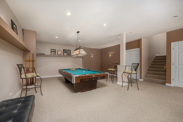 660 Birch Hollow Dr, Antioch, IL 60002 - playroom with carpet floors, billiards table, and recessed lighting