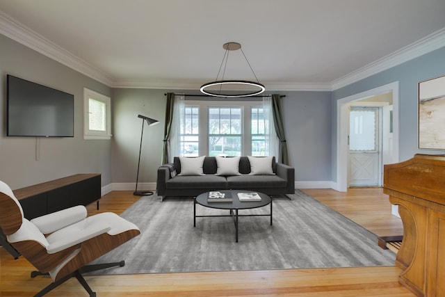 7530 Brown Ave, Forest Park, IL 60130 - living area featuring ornamental molding, plenty of natural light, and wood finished floors