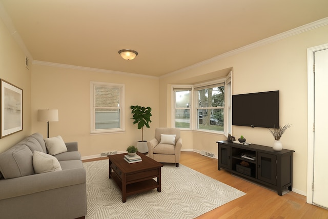 215 W Kimbell Ave, Elmhurst, IL 60126 - living room featuring ornamental molding and light wood-type flooring