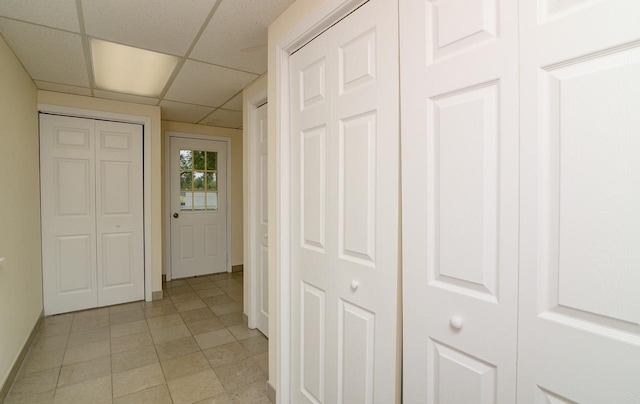 215 W Kimbell Ave, Elmhurst, IL 60126 - corridor with a paneled ceiling and light tile patterned floors
