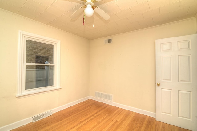 215 W Kimbell Ave, Elmhurst, IL 60126 - empty room featuring ornamental molding, light wood-style flooring, and ceiling fan