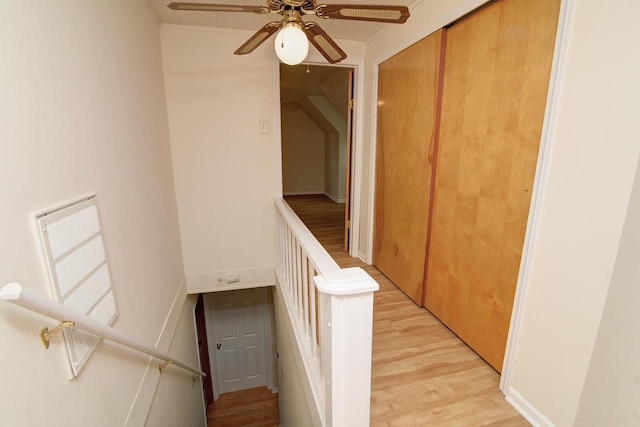 215 W Kimbell Ave, Elmhurst, IL 60126 - stairs featuring ceiling fan and wood finished floors