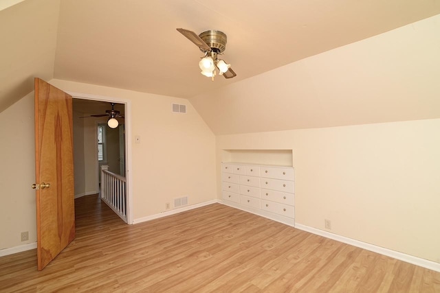 215 W Kimbell Ave, Elmhurst, IL 60126 - bonus room with vaulted ceiling, light wood-type flooring, and a ceiling fan