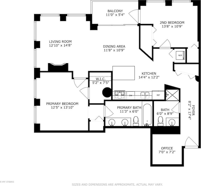 700 N Larrabee St Unit 1409, Chicago, IL 60654 - view of floor plan / room layout