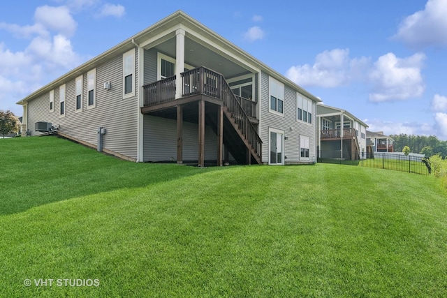1140 River Birch Blvd, Crystal Lake, IL 60012 - rear view of property featuring a wooden deck and stairway