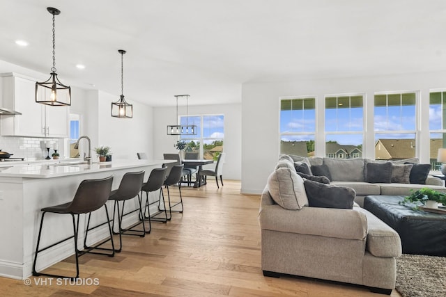 1140 River Birch Blvd, Crystal Lake, IL 60012 - living room featuring light wood-style floors and recessed lighting